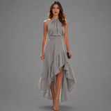 SARA – Vestido Elegante Con Bajo Asimétrico