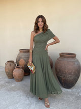 Mariela - Vestido elegante sin tirantes de malla