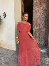 Mariela - Vestido elegante sin tirantes de malla