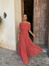 Mariela - Vestido elegante sin tirantes de malla